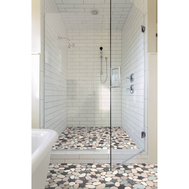 Sliced Pebble 11 in. x 11 in. Mesh-Mounted Mosaic Wall and Floor Tile