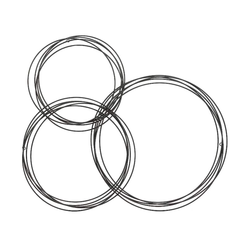 Metal Plate Overlapping Ring Home Wall Decor - Black or Gold - CosmoLiving by Cosmopolitan