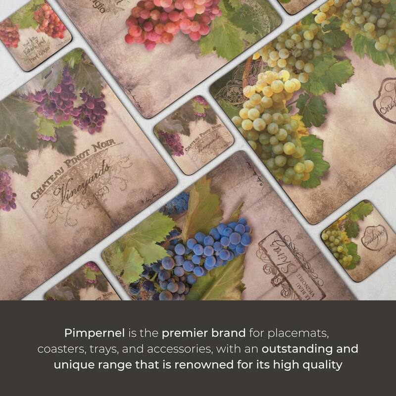 Pimpernel Set of 6 Tuscan Vineyard Coasters - 4 Inches Sq.