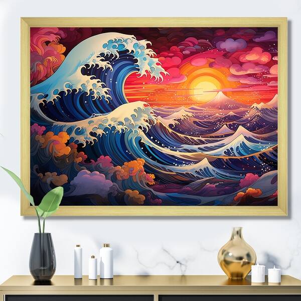 japanese waves art wallpaper