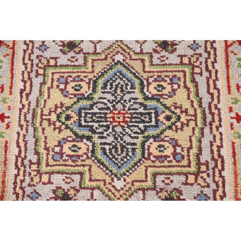 Medallion Heriz Serapi Accent Area Rug Hand-knotted Wool Carpet - 2'0"x 3'0"