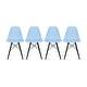 preview thumbnail 15 of 19, Molded Dining Side Chairs For Kitchen Eiffel Metal Legs Design Bedroom Waiting Room (Set of 4) Blue