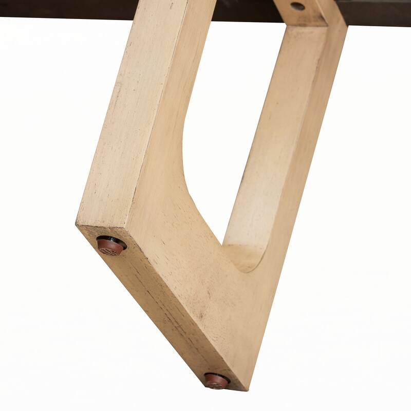 Narrow Console Table with Marble-Effect Top(Natural)