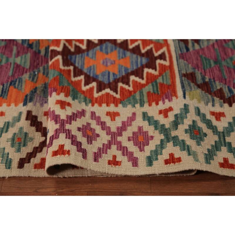 All-Over Kilim Oriental Area Rug Flatweave Tribal Wool Carpet - 8'2"x 11'7"