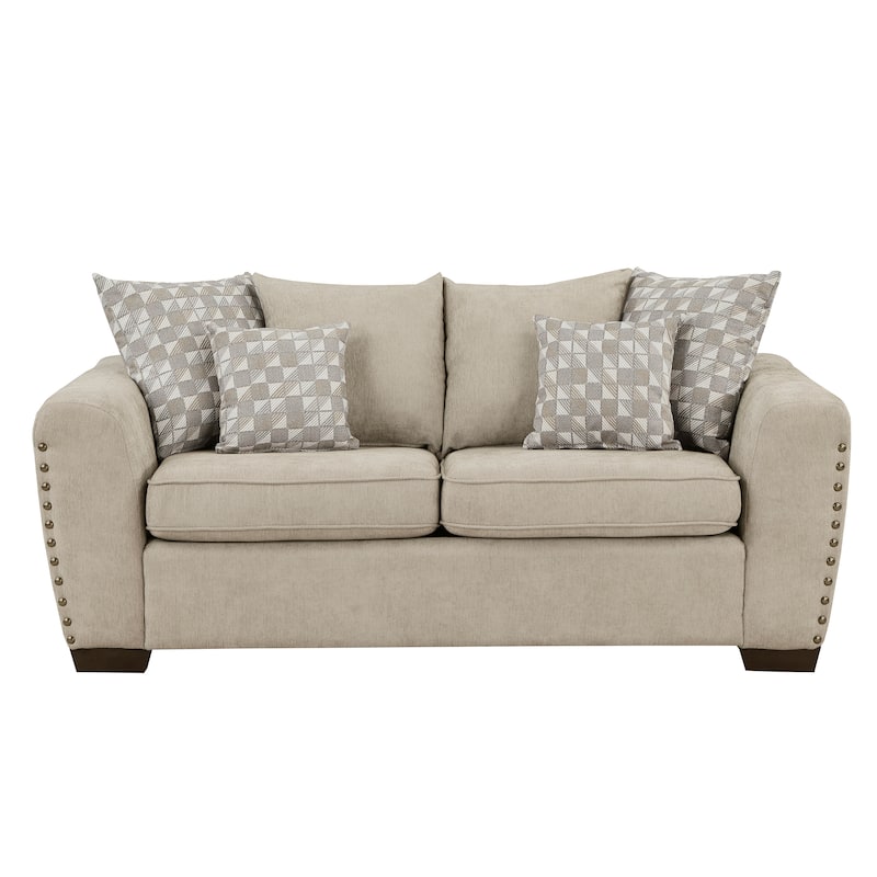 Fremont & Park Ezra 70" Chenille Living Room Loveseat with 6 Decor Pillows