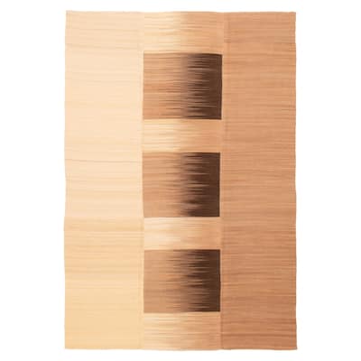 ECARPETGALLERY Flat-Weave Ankara FW Tan Wool Kilim - 6'7 x 9'2