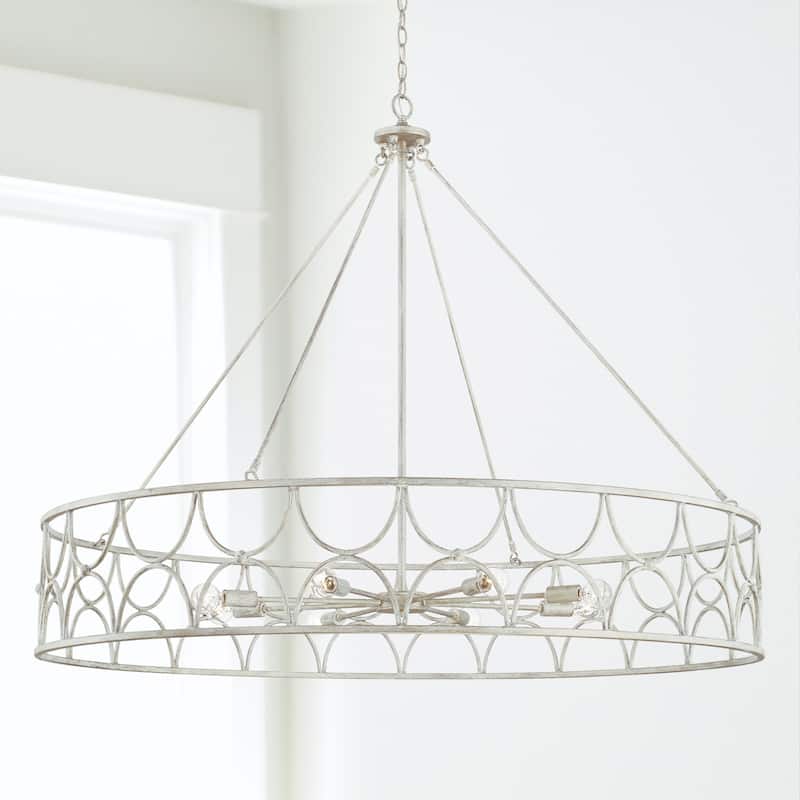 Ricci 48" 8-light Winter White Wagon-Wheel Chandelier