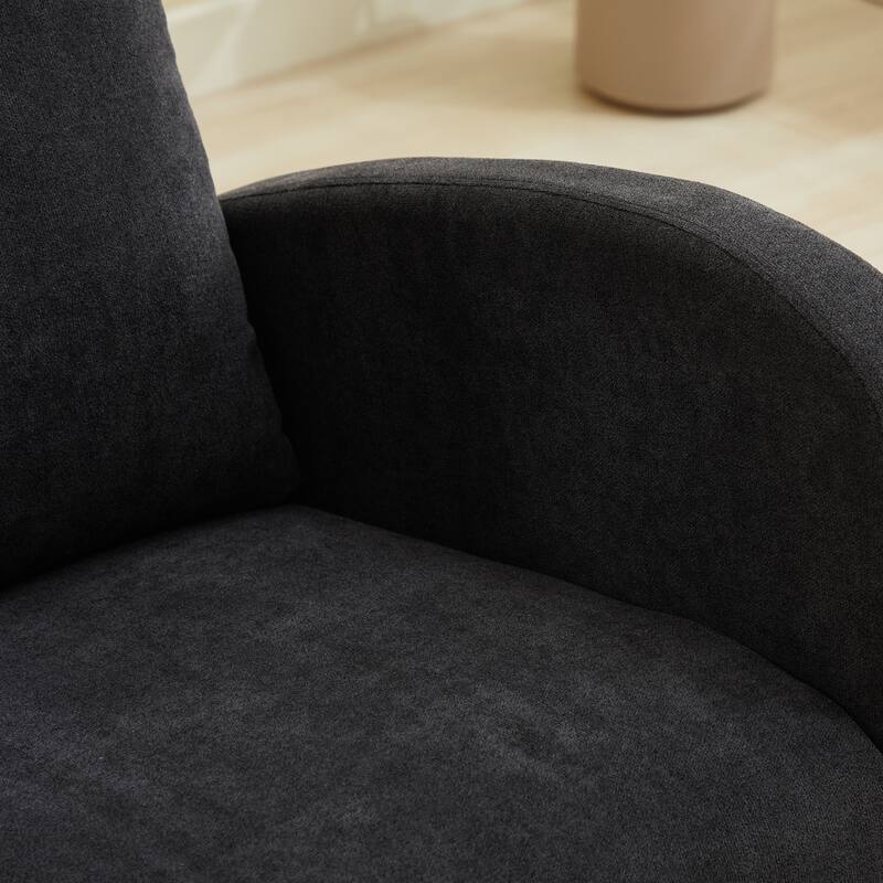 Upholstered Rocking Chair Nursery Chair with High Back and Side Pocket