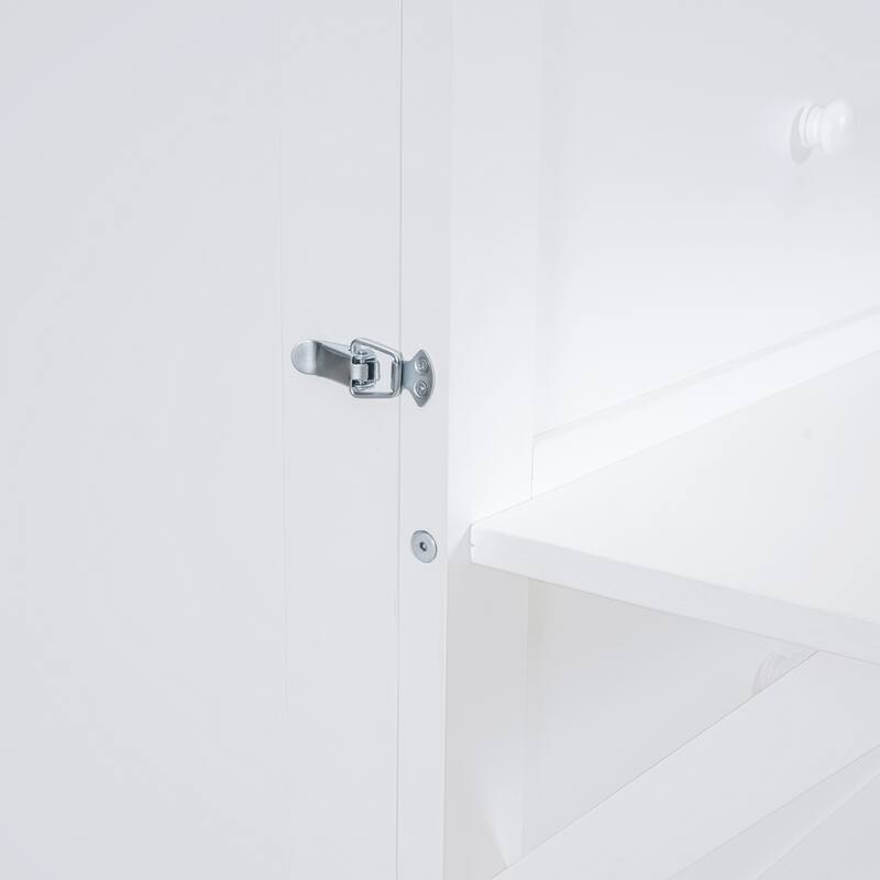 Full Size Murphy Bed with USB Port, Removable Shelves, and Space-Saving Design, White