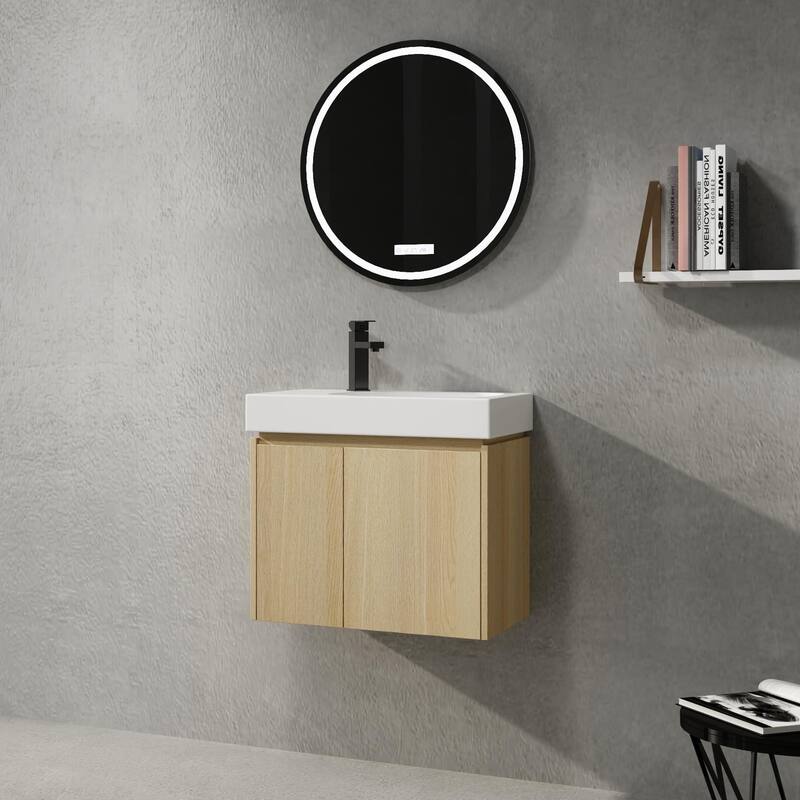 ARTCHIRLY 16/20/24/30/36 Inch Bathroom Vanity With Sink, Floating Bathroom Vanity With Soft Close Door