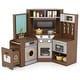 preview thumbnail 2 of 28, Gymax Corner Kitchen w/ Lights & Sounds Interactive Wooden Playset for Brown