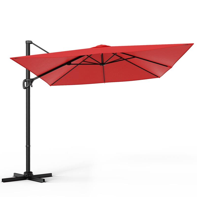 BONOSUKI 10x8FT Cantilever Patio Umbrella 360 Rotation and Canopy