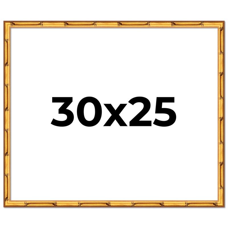 30x25 Frame Gold Bamboo Solid Wood Picture Frame | 1 Inch Moulding