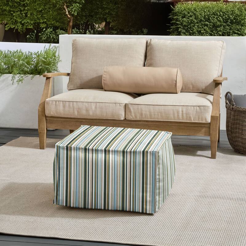 Sorra Home Sunbrella Outdoor Top Stitch Bean Pouf