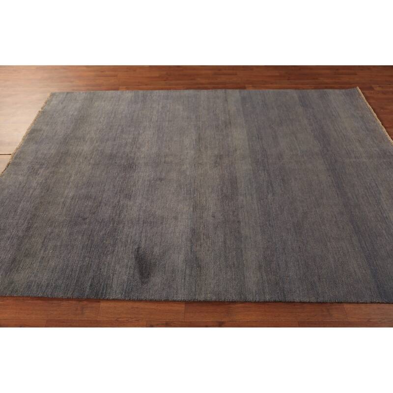 Grays & Blues Gabbeh Modern Area Rug Handmade Wool Carpet - 5'8" x 7'8"
