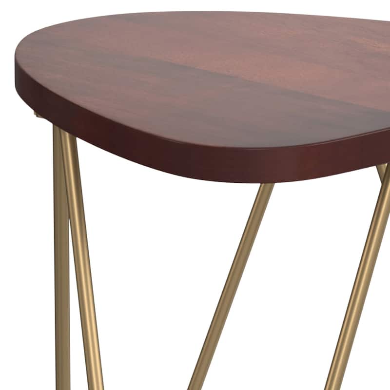 WYNDENHALL Tillman Modern 18 inch Wide Metal and Wood Accent Side Table - 18 W x 18 D x 21 H