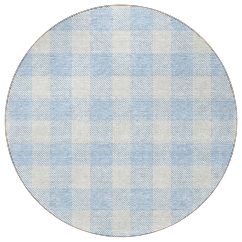 HomeRoots Plaid Transitional Rectangle Outdoor Rug