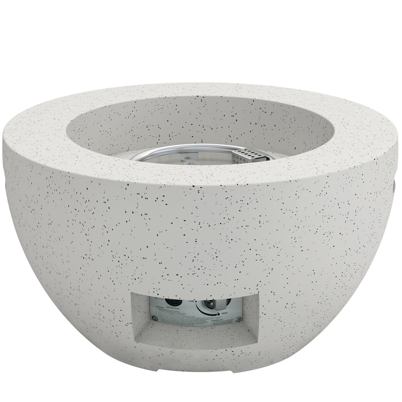 Kante 25"W Round Eco-Friendly Propane Gas Modern Smokeless Bowl Fire Pit Table with Weather Resistant Cover, 50,000 BTU