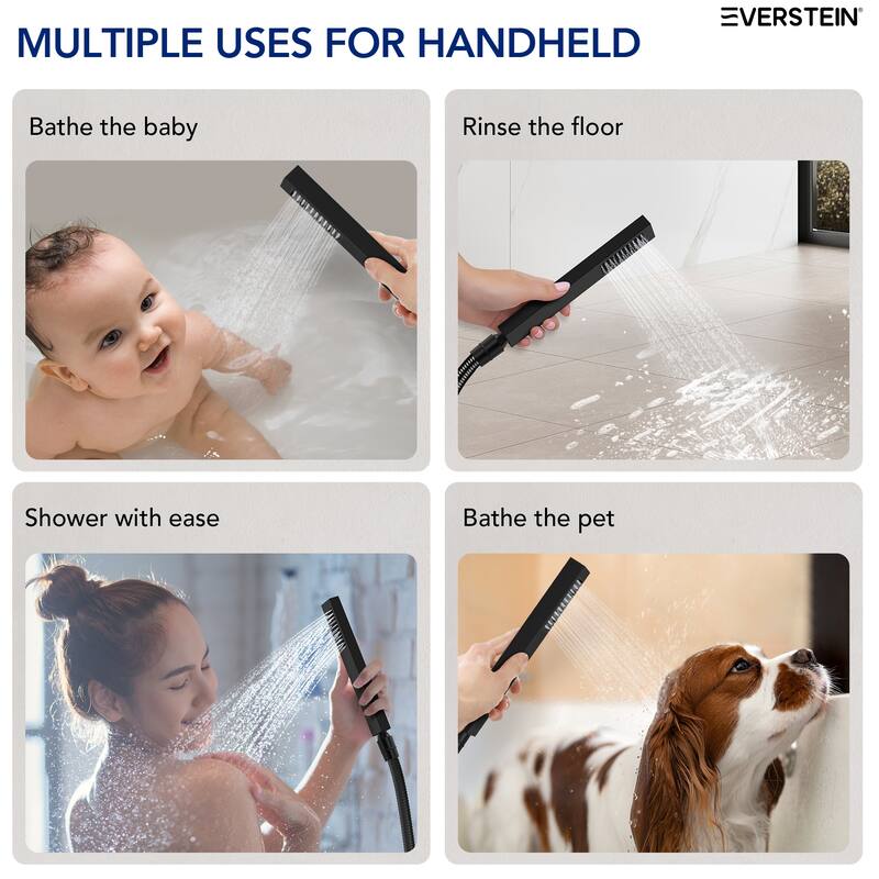 Thermostatic Shower Faucet, 12" High-Pressure Dual Showerheads System with Rough-In Valve