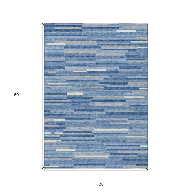 HomeRoots Striped Transitional Rectangle Outdoor Rug