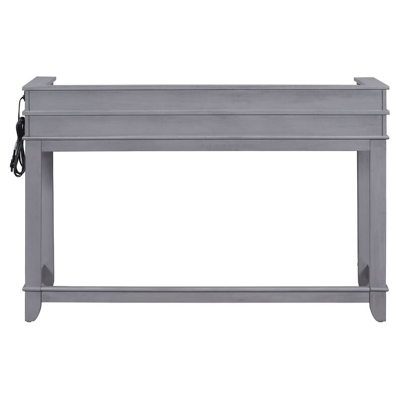 Farmhouse 4 Piece Dining Bar Table Set with 3 Upholstered Stools