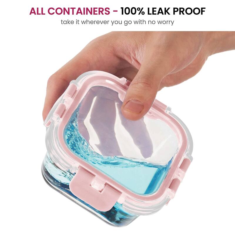 24 Piece Glass Storage Containers with Lids - Leak Proof, Dishwasher Safe Glass Food Storage Containers