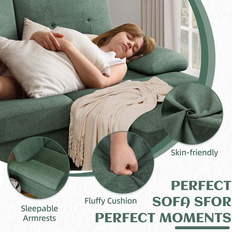 106'' Sectional Sofa with Thick Cushions for Living Room