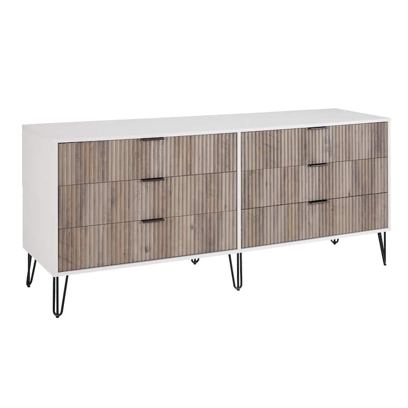 Manhattan Comfort Dumbo Modern 6-Drawer Double Low Dresser.
