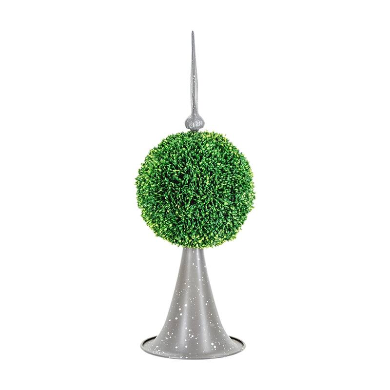 Artificial Boxwood Topiary Ball in Pot Ready to Use Home and Garden Decor - Green