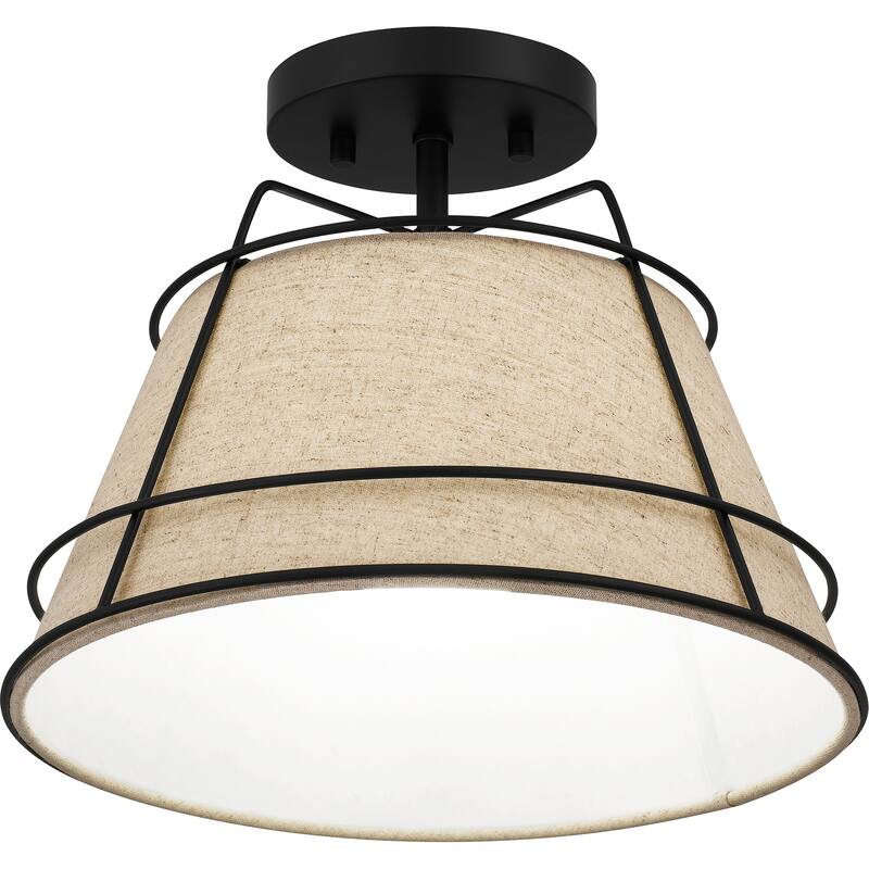 Burbidge 1-Light Matte Black Semi-Flush Mount - Matte Black