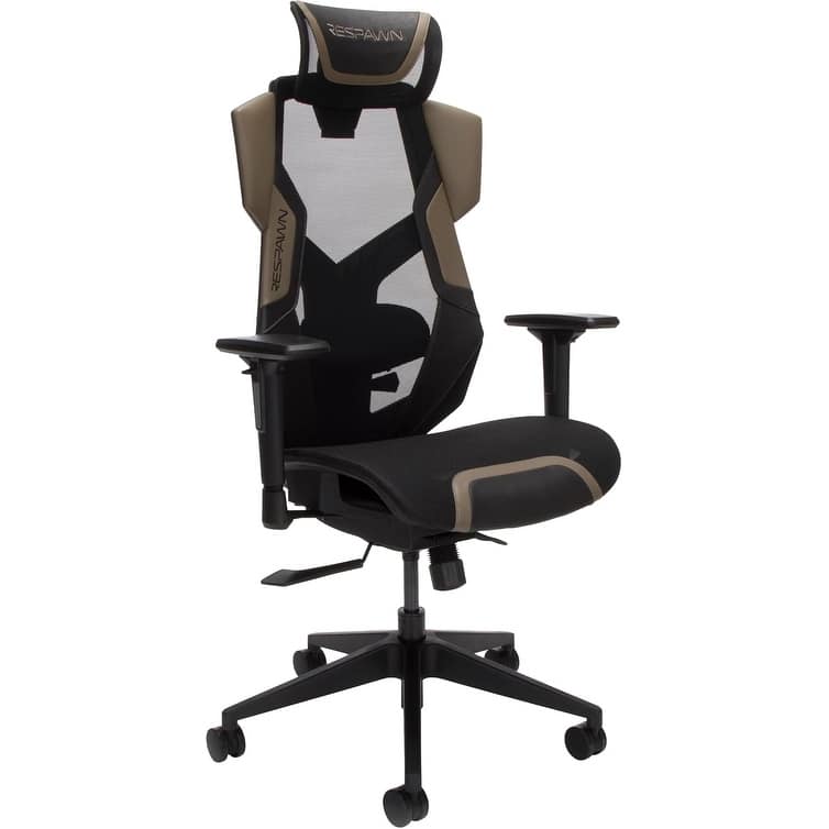 RESPAWN FLEXX Mesh Gaming Chair With Lumbar Support, Adjustable Headrest - Brown