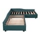 preview thumbnail 9 of 40, 3-in-1 Daybed L-shape Corner Sofa Bed with Pull-out Drawer and Trundle Bed, Linen Upholstered Bed Twin Size Sleeper Couch Bed