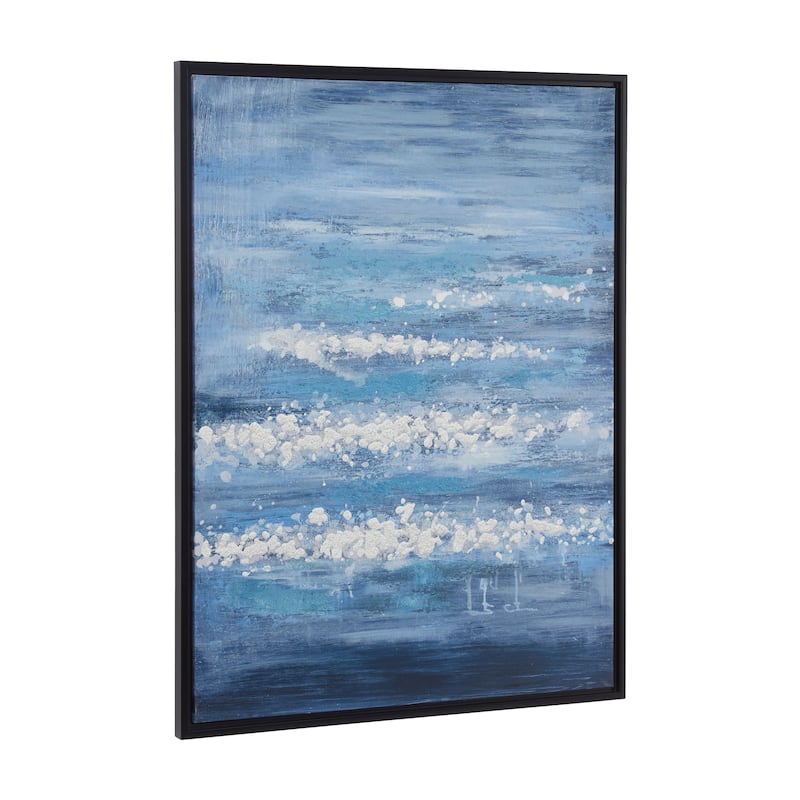 Canvas Landscape Framed Wall Art with Black Frame - Blue - CosmoLiving by Cosmopolitan