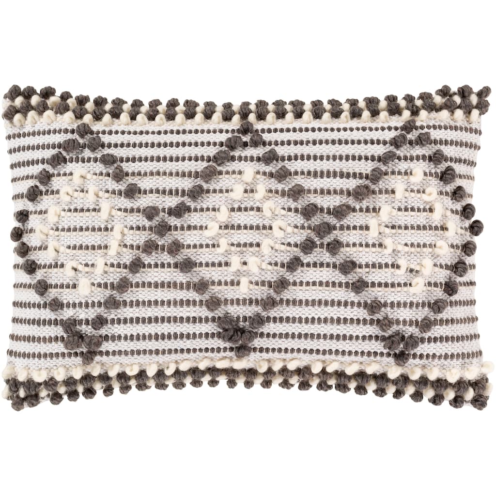 Audra Bohemian Textured 22x14-inch Poly or Feather Down Lumbar Pillow