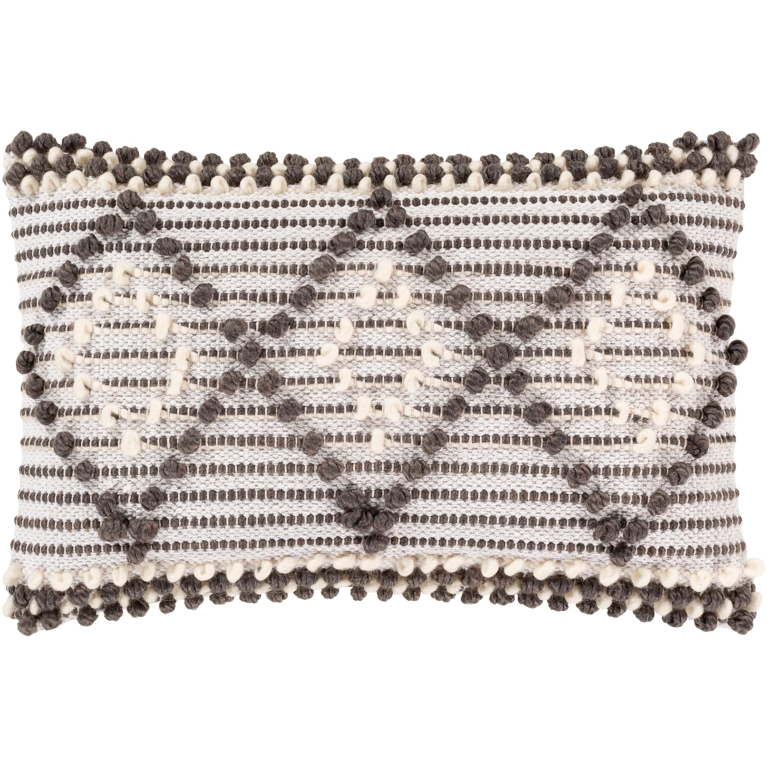 Audra Bohemian Textured 22x14-inch Poly or Feather Down Lumbar Pillow