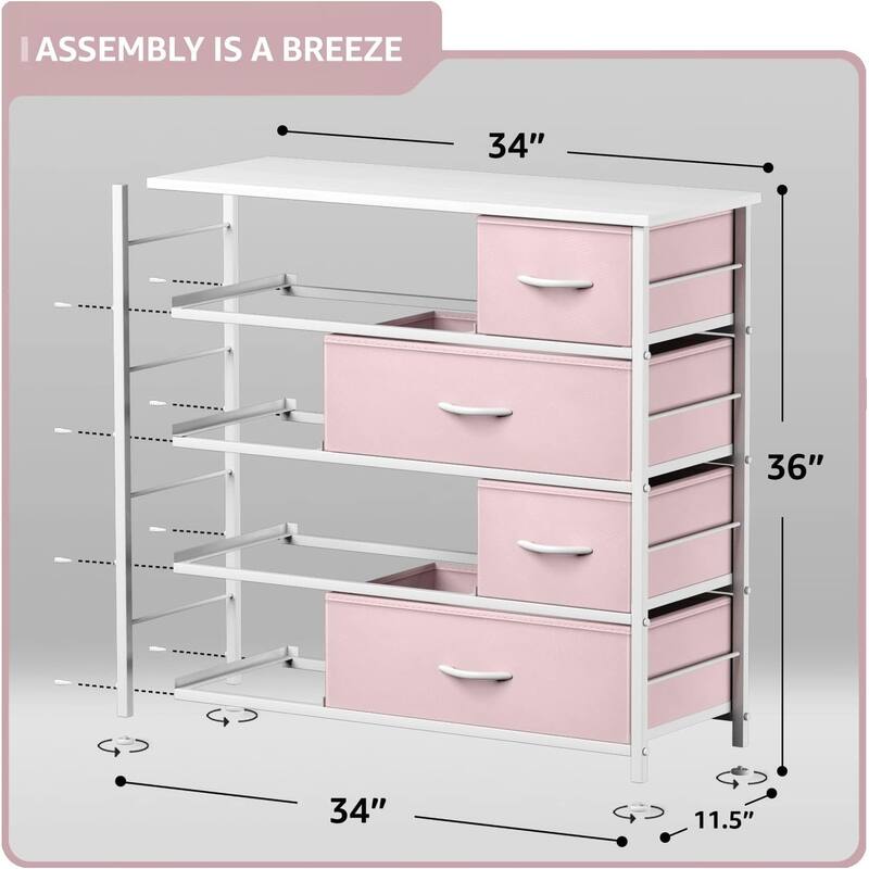 Dresser w/ 8 Drawers Furniture Storage & Night Stand Table for Bedroom