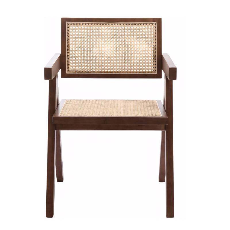 Mid-Century Modern Dining Chair‌ – Rattan Accent Armchair with Comfortable Design, Versatile for Indoor/Outdoor
