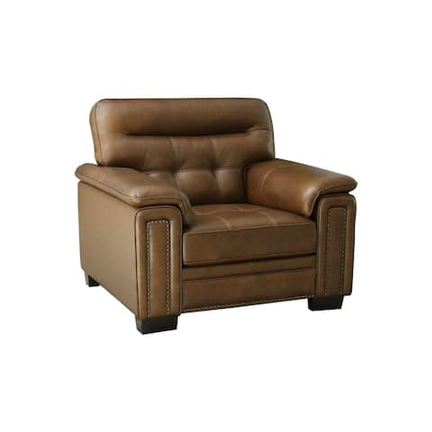 Abbyson Henry Brown Top Grain Leather Chair