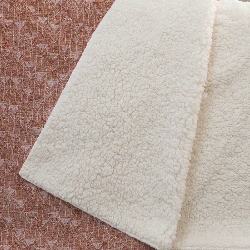 Premium Machine Washable Modern Boho Sherpa Throw Blanket