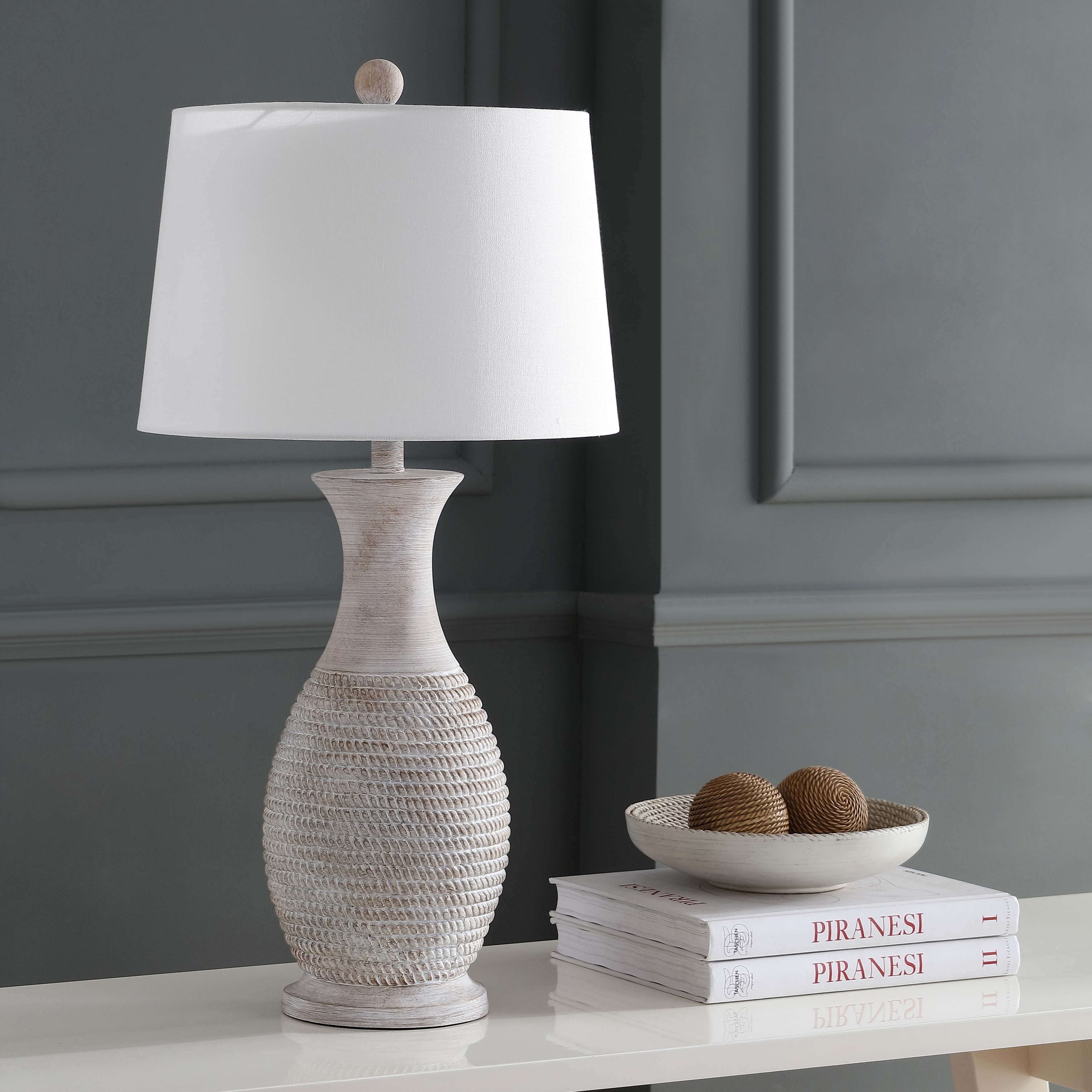Set Grey 15/"x15/"x30/" Safavieh Lighting 30-inch Bentlee Grey LED Table Lamp