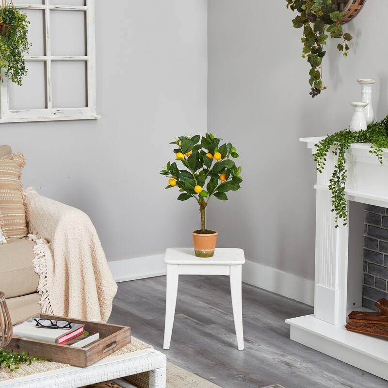 Artificial Lemon Tree 24 Inch - Faux Citrus Plant with Planter - Home Decor Accent - Green - 21-30 Inches