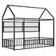 preview thumbnail 22 of 70, Full Size Metal House Bed Frame with Built-In Grid Shelves, Playful Canopy Design and Space-Saving Storage