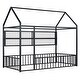 preview thumbnail 8 of 58, Metal Floor Bed House Bed Frame with Fence and Storage Shelves