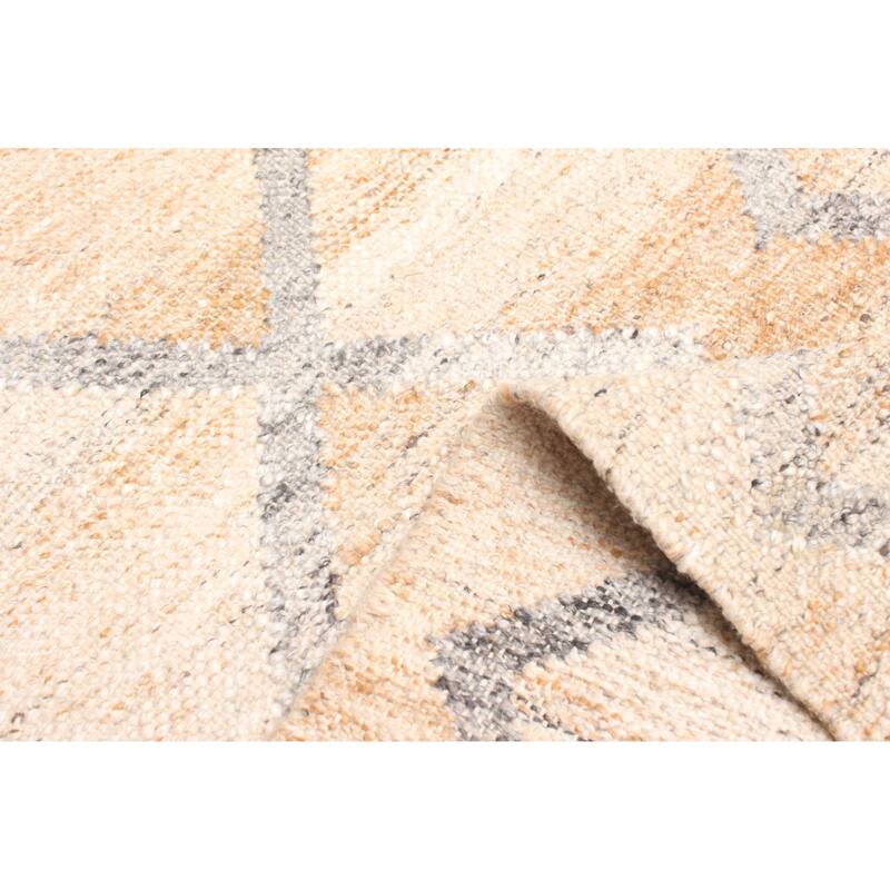 ECARPETGALLERY Flat-Weave Ankara FW Tan Wool Kilim - 5'5 x 7'8