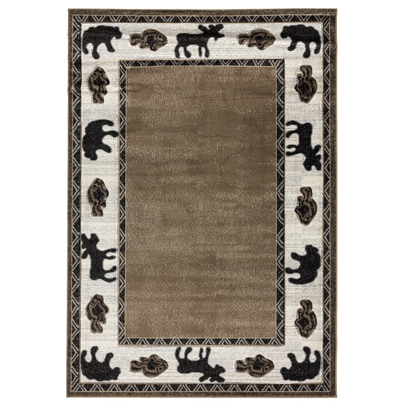 Wildlife Collection Brown/Beige Area Rug