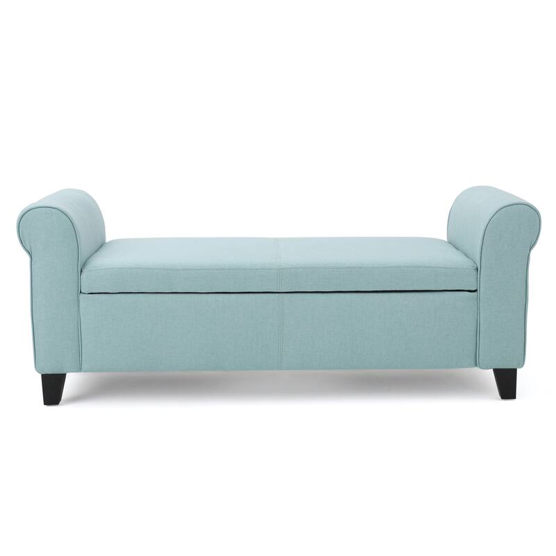 Modern Storage Bench for Bedside Living Room and Entryway - Light Blue