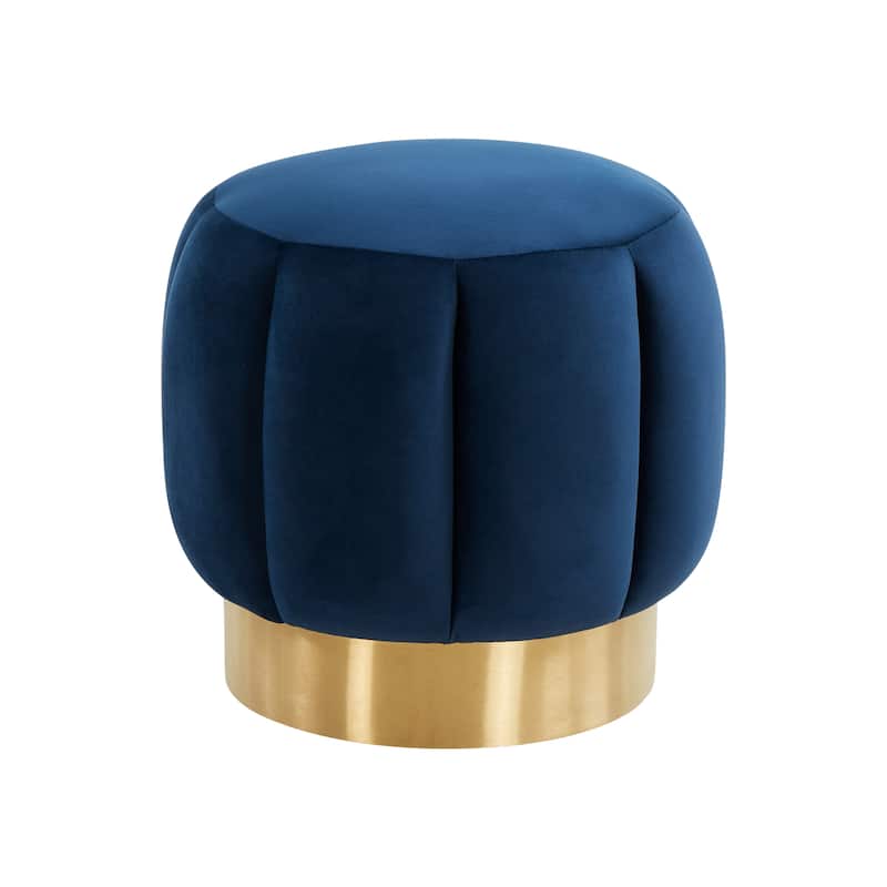 SAFAVIEH Couture Altje Channel Tufted Ottoman - 18.9" W x 18.9" L x 18.5" H - 19Wx19Dx19H