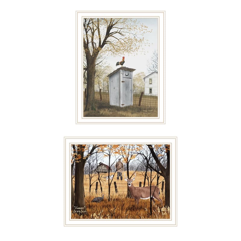 2-Piece Framed Wall Art Set - Country Living, White Frame