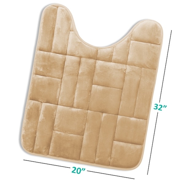 dimension image slide 5 of 28, Clara Clark Ultra Soft Non Slip and Absorbent Bath Rug - Tiled Velvet Memory Foam Bath Mat