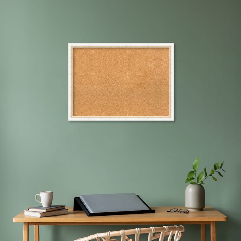 Morgan Wood Framed Natural Corkboard Bulletin Board